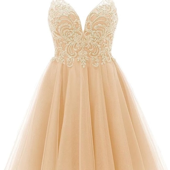 Dress Sparkly Tulle Short For Teens color cream size 6 - Picture 2 of 11